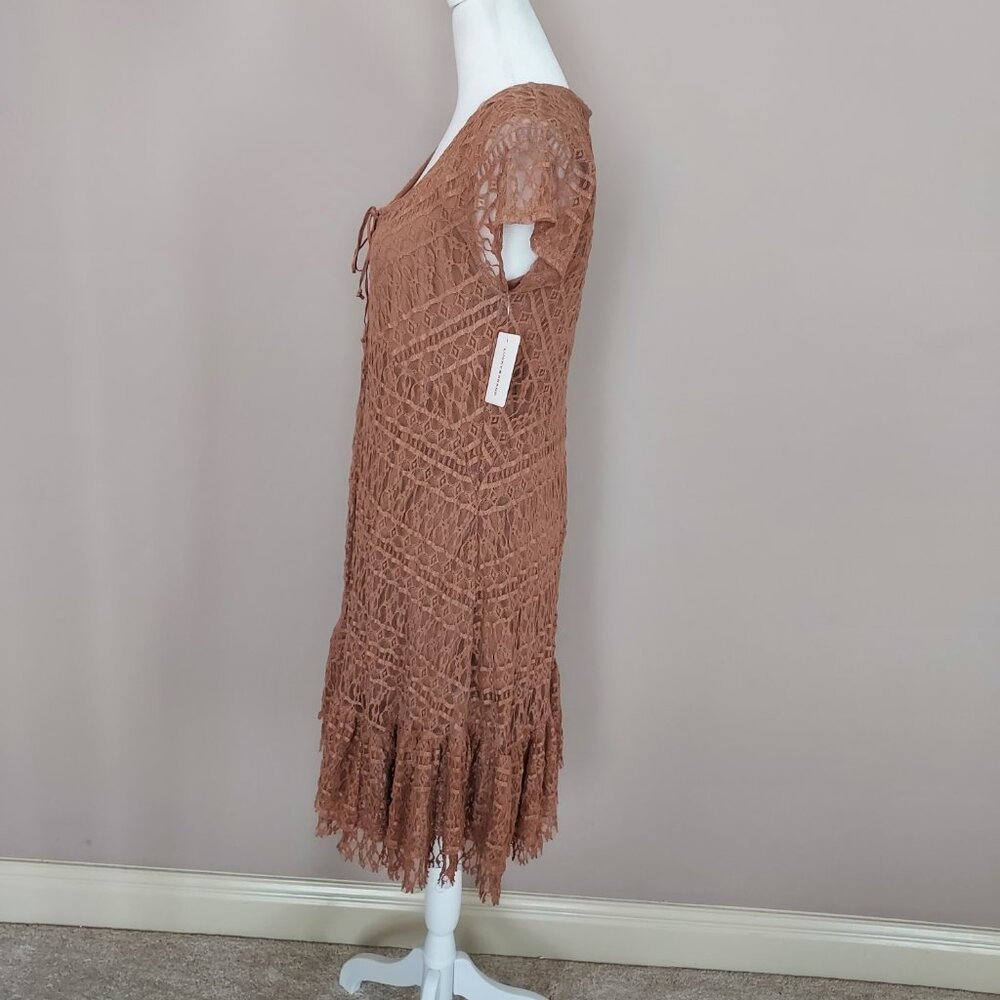 Lucky Brand Short Sleeve Lace Mini Dress Size Med - Picture 3 of 12